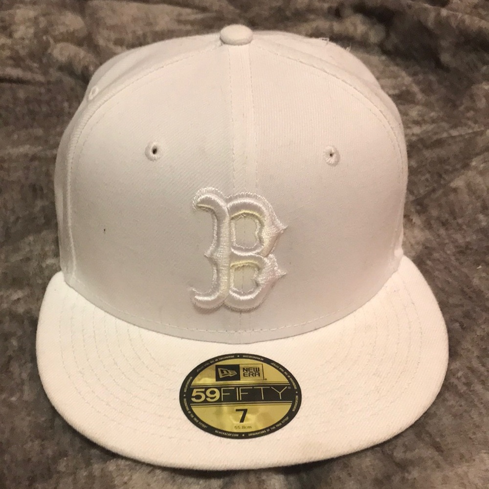 Boston Red Sox fitted hat with a few removable stains, was only worn twice
